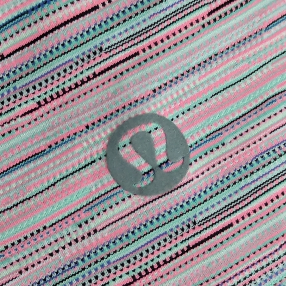 Lululemon Wunder Under Pant III Luxtreme Cyber Stripe Flash Light Menthol Size 2 - Picture 9 of 11